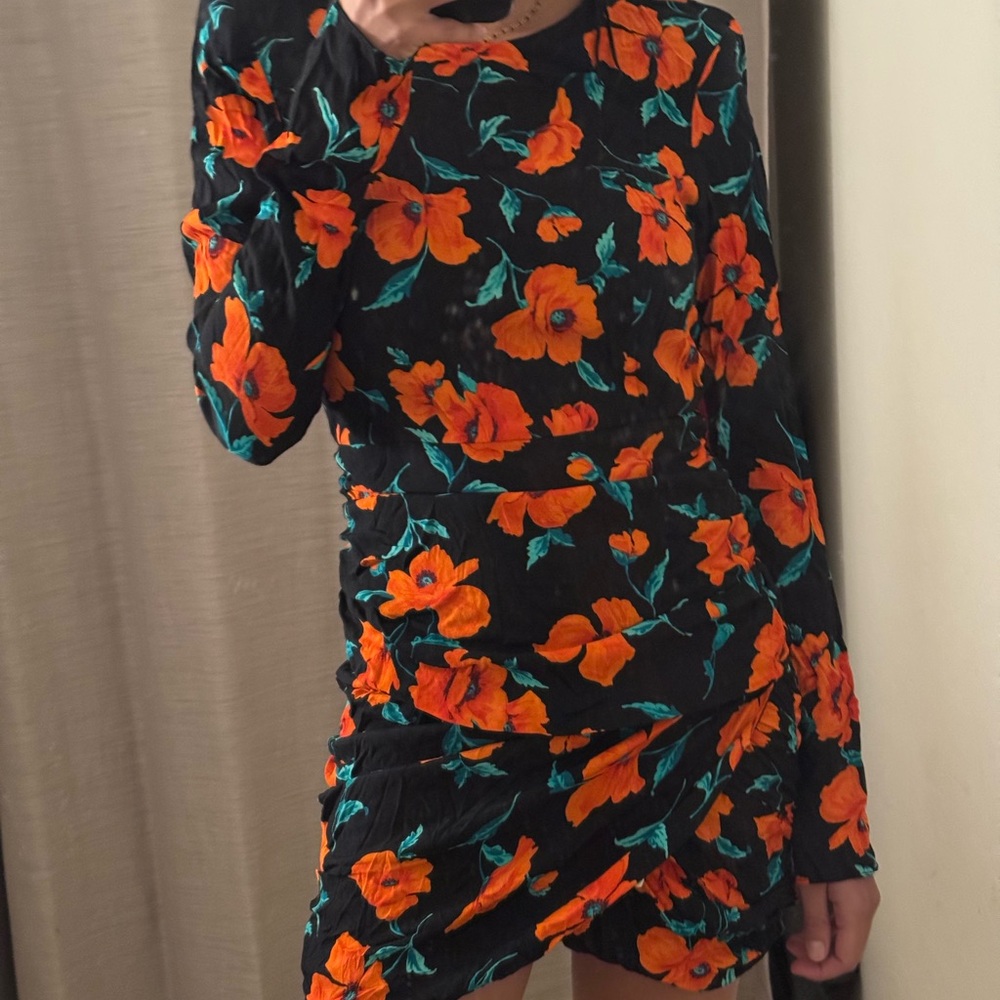 Floral Poppy Backless Dress Zara